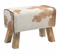 vidaXL Banc 60 x 30 x 45 cm Cuir véritable Marron et Blanc