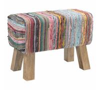 vidaXL Banc 60 x 30 x 45 cm Cuir véritable Multicolore