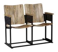 Banc À 2 Places Bois De Manguier Massif Et Acier - Vidaxl Marron