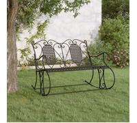 vidaXL Banc à bascule 84 cm Acier Noir - Fauteuil pour terrasse et jardin