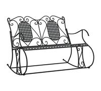 Banc à Bascule 84 cm Noir Acier Chaise Fauteuil Terrasse Jardin Patio vidaXL