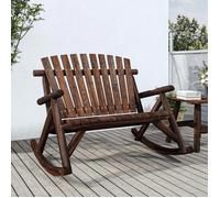 vidaXL Banc à bascule jardin 2 places 123x96x102 cm bois massif épicéa 363350