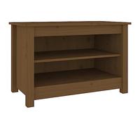 vidaXL Banc à Chaussures Armoire à Chaussures Meuble de Rangement Etagère de Rangement Couloir Marron Miel 70x38x45,5 cm Pin Massif