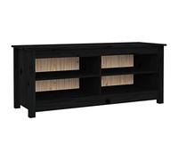 vidaXL Banc à Chaussures Armoire à Chaussures Meuble de Rangement Etagère de Rangement Entrée Couloir Noir 110x38x45,5 cm Bois de Pin Massif