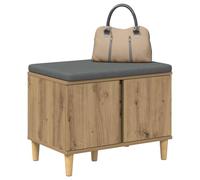 vidaXL Banc à Chaussures avec Coussin Chêne Artisanal 60 x 38 x 46 cm