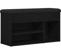 vidaXL Banc à chaussures avec rangement Noir 80 x 30 x 45 cm Bois composite