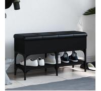 vidaXL Banc à chaussures noir 82x32x45 cm bois d'ingénierie 835172