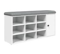 vidaXL Banc à chaussures blanc 102x32x50 cm bois d'ingénierie