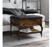 vidaXL Banc à chaussures avec siège et coussin, moderne, chêne fumé 62x42x45