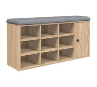 vidaXL Banc à chaussures Banquette de rangement avec coussin moderne Chêne Sonoma 835091