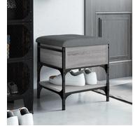 vidaXL Banc à Chaussures, Banquette de Rangement avec Siège, Meuble à Chaussures avec Coussin, Moderne, Sonoma Gris 42x42x45 835185