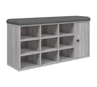 vidaXL Banc à chaussures Banquette de rangement moderne avec siège et coussin Sonoma Gris 835094