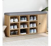 vidaXL Banc à Chaussures, Banquette de Rangement avec Siège, Meuble à Chaussures avec Coussin, Moderne, Chêne Sonoma 835091