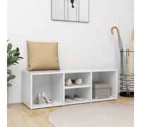 Vidaxl Banc À Chaussures Blanc 105x35x35 Cm Aggloméré Blanc