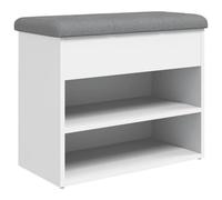 vidaXL Banc à Chaussures Blanc 62x32x50 cm Bois d'ingénierie