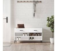 Vidaxl Banc À Chaussures Blanc Brillant 102x35x55 Cm Bois D'ingénierie Blanc