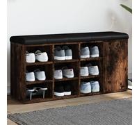 Vidaxl Banc À Chaussures Chêne Fumé 102x32x50 Cm Bois D'ingénierie Marron