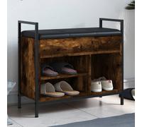Vidaxl Banc À Chaussures Chêne Fumé 65,5x32x57,5 Cm Bois D'ingénierie Multicolore