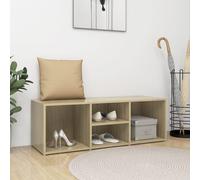 Banc de Rangement à Chaussures Entrée Chêne Sonoma Bois d’Ingénierie vidaXL