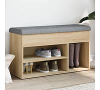 Banc à Chaussures, Meuble de Rangement avec Coussin, Banc de Couloir avec Etagère Entrée Salon Intérieur, Moderne, Chêne Sonoma Bois d'Ingénierie