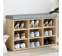 vidaXL Banc à chaussures Chêne Sonoma – Bois d'ingénierie 82x32x50 cm Marron
