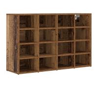 vidaXL Banc à Chaussures en Bois Vieilli 103 x 30 x 67 cm, Armoire intérieure avec étagères en Panneaux de Particules, Style Minimaliste, Finition Marron, Rangement Compact pour l'entrée ou Le Hall,