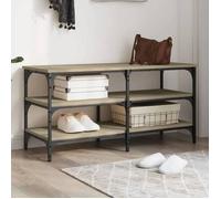 vidaXL Banc à Chaussures, Étagère à Chaussures avec Pieds, Meuble à Chaussures avec Rangement Salon, Industriel, Chêne 839044
