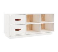 vidaXL Banc à chaussures Étagère organisateur blanc 100x34x45 cm bois de pin massif