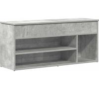 vidaXL Banc à chaussures gris béton 102x30,5x45 cm Bois composite
