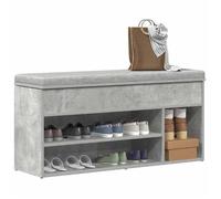 Banc à chaussures gris béton 102x30,5x45 cm bois d ingénierie