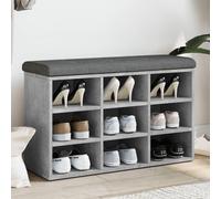 Vidaxl Banc À Chaussures Gris Béton 82x32x50 Cm Bois D'ingénierie Gris