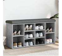 Vidaxl Banc À Chaussures Gris Béton 102x32x50 Cm Bois D'ingénierie Gris