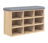 vidaXL Banc à chaussures Chêne Sonoma – Bois d'ingénierie 82x32x50 cm Marron