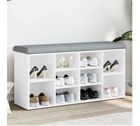 vidaXL Banc à chaussures Blanc 102 × 32 × 50 cm Bois d'ingénierie