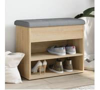 vidaXL Banc à Chaussures, Meuble de Rangement avec Coussin, Banc de Couloir avec Étagère Entrée Salon Intérieur, Moderne, 835098