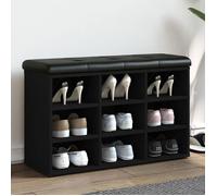 vidaXL Banc à Chaussures, Meuble de Rangement avec Coussin, Banc de Couloir avec Étagère Entrée Salon Intérieur, Moderne, 835104