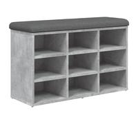 Vidaxl Banc À Chaussures Gris Béton 82x32x50 Cm Bois D'ingénierie Gris