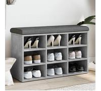 vidaXL Banc à Chaussures, Meuble de Rangement avec Coussin, Banc de Couloir avec Étagère Entrée Salon Intérieur, Moderne, 835106