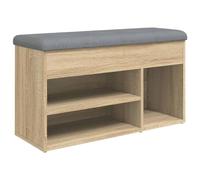 Banc à Chaussures, Meuble de Rangement avec Coussin, Banc de Couloir avec Etagère Entrée Salon Intérieur, Moderne, Chêne Sonoma Bois d'Ingénierie