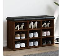 vidaXL Banc à Chaussures, Meuble de Rangement avec Coussin, Banc de Couloir avec Étagère Entrée Salon Intérieur, Moderne, 835109