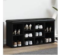 vidaXL Banc à chaussures 835111 – Meuble de rangement moderne avec coussin et étagère
