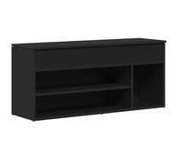 vidaXL Banc à chaussures 102x30,5x45 cm Bois d'ingénierie Noir