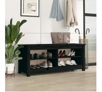 Banc à Chaussures Blanc 110x38x45,5cm Bois de Pin Massif Armoire Meuble vidaXL