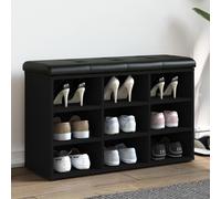 vidaXL Banc à chaussures noir 82x32x50 cm bois d'ingénierie 835104