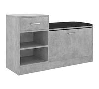vidaXL Banc à Chaussures Range-Chaussures Etagère à Chaussures Armoire de Rangement Organisateur Entrée Gris Béton 94,5x31x57 cm Aggloméré