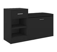 vidaXL Banc à Chaussures Range-Chaussures Etagère à Chaussures Armoire de Rangement Organisateur Entrée Noir 94,5x31x57 cm Aggloméré