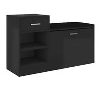 vidaXL Banc à chaussures Range-chaussures 94,5x31x57 cm Noir brillant Aggloméré