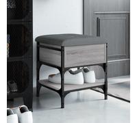 vidaXL Banc à Chaussures, Banquette de Rangement avec Siège, Meuble à Chaussures avec Coussin, Moderne, Sonoma Gris 42x42x45 835185