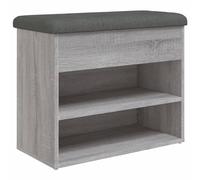 vidaXL Banc à chaussures – Rangement avec coussin, étagère en bois d'ingénierie, Sonoma gris