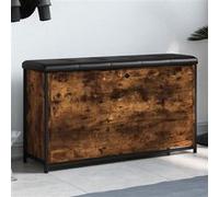 vidaXL Banc à chaussures tiroir rabattable chêne fumé 102x32x56 cm835129 Marron G